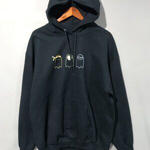 Dream Team Hoodie XL Black Halloween Pullover Sweatshirt Glow in the Dark Ghosts